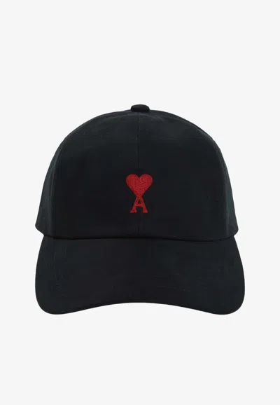 Ami Alexandre Mattiussi Ami De Coeur Baseball Cap In Black