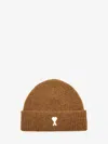 Ami Alexandre Mattiussi Ami De Coeur Beanie In Brown