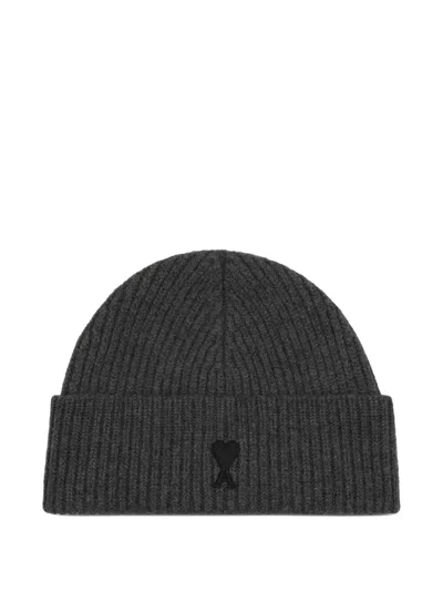 Ami Alexandre Mattiussi Ami Paris Women Ami De Coeur Beanie In Gray
