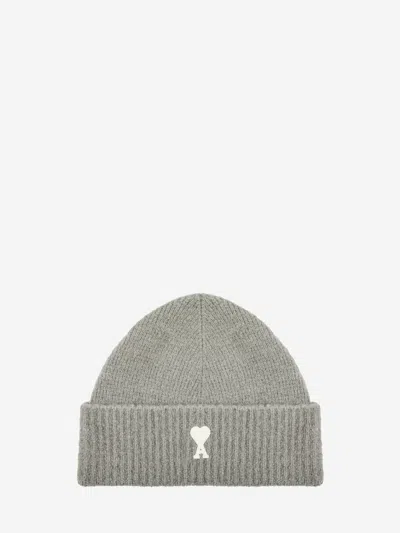 Ami Alexandre Mattiussi Ami De Coeur Beanie In Gray