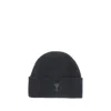 Ami Alexandre Mattiussi Ami Paris Ami Paris De Coeur Grey Wool Beanie In Gray