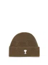 Ami Alexandre Mattiussi Brown Alpaca Striped Ami De Coeur Beanie Brown In Brown