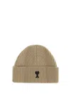 Ami Alexandre Mattiussi Ami De Coeur Beanie Hat In Brown