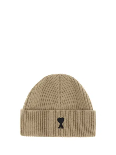 Ami Alexandre Mattiussi Ami De Coeur Beanie Hat In Brown