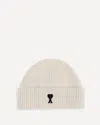 Ami Alexandre Mattiussi Ami Paris Men Ami De Coeur Beanie Hat In Neutral