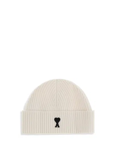 Ami Alexandre Mattiussi Ami De Coeur Beanie Hat In White