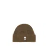 Ami Alexandre Mattiussi Brown Alpaca Striped Ami De Coeur Beanie Brown In Brown