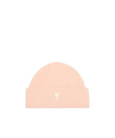 Ami Alexandre Mattiussi Ami De Coeur Beanie In Pink