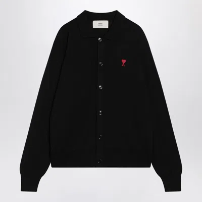 Ami Alexandre Mattiussi Ami De Coeur Black Cardigan