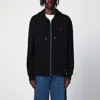 Ami Alexandre Mattiussi Zip-up Hoodie With Kangaroo Pocket And Drawstring Hood In Black