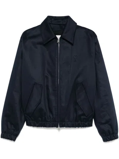 Ami Alexandre Mattiussi Ami De Coeur Bomber Jacket In Blue
