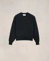 Ami Alexandre Mattiussi Ami Paris Ami De Coeur Wool Crewneck Sweater In Black