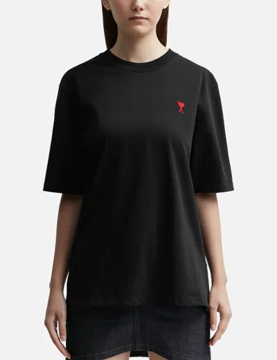 Ami Alexandre Mattiussi Ami De Coeur Boxy Fit T-shirt In Black