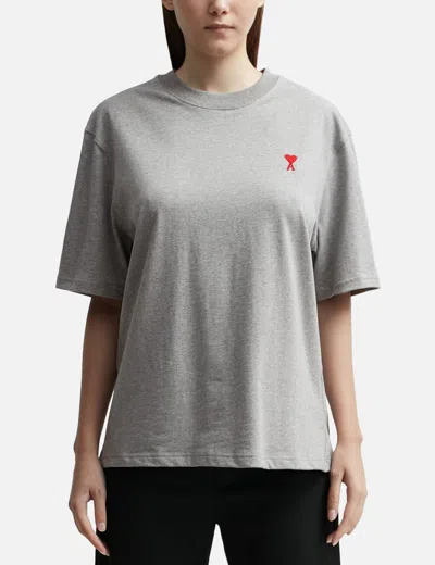 Ami Alexandre Mattiussi Ami De Coeur Boxy Fit T-shirt In Grey