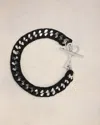 Ami Alexandre Mattiussi Ami De Coeur Braided Chain Bracelet Black Unisex In Black/ Silver