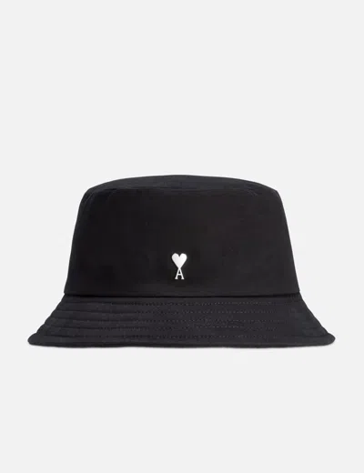 Ami Alexandre Mattiussi Ami De Coeur Logo-plaque Bucket Hat In Black