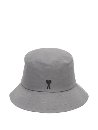 Ami Alexandre Mattiussi Ami De Coeur Bucket Hat In Gray