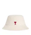 Ami Alexandre Mattiussi Ami Paris Red Adc Bucket Hat Accessories In Ivory