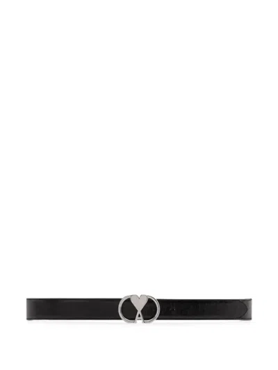 Ami Alexandre Mattiussi Ami De Coeur Buckle Belt In Black