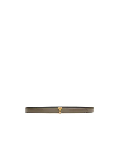 Ami Alexandre Mattiussi Ami De Coeur Buckle Belt In Green