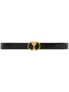 Ami Alexandre Mattiussi Ami De Coeur-buckle Leather Belt In Black