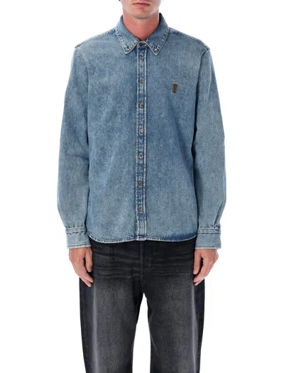 AMI ALEXANDRE MATTIUSSI AMI DE COEUR BUTTON-DOWN DENIM SHIRT