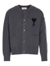 Ami Alexandre Mattiussi Ami De Coeur Button-up Cardigan In Gray