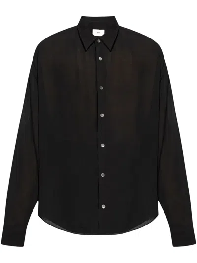 Ami Alexandre Mattiussi Ami De Coeur Button-up Shirt In 001 Black