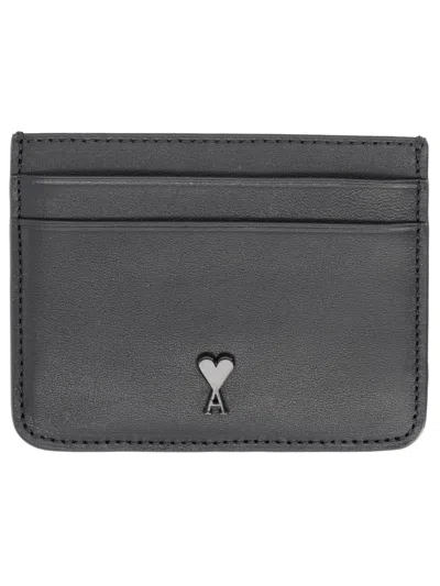 Ami Alexandre Mattiussi "ami De Coeur" Card Holder In Black