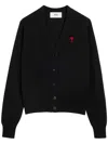 Ami Alexandre Mattiussi Woman Cardigan Midnight Blue Size Xs Merino Wool In 黑色