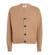 Ami Alexandre Mattiussi Adc Logo Wool Cashmere Cardigan In Beige