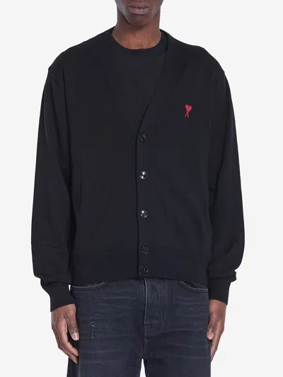 Ami Alexandre Mattiussi Ami De Coeur Cardigan In Black