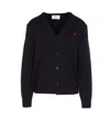 Ami Alexandre Mattiussi Ami Classic V-neck Cardigan With Button-down Front In Black