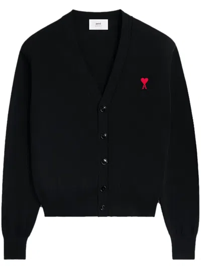 Ami Alexandre Mattiussi Ami Paris Ami De Coeur Cardigan In Black