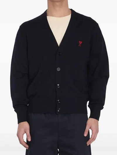 Ami Alexandre Mattiussi Stone Island Stone Island Military Green Crew Neck Sweater With Logo In Black