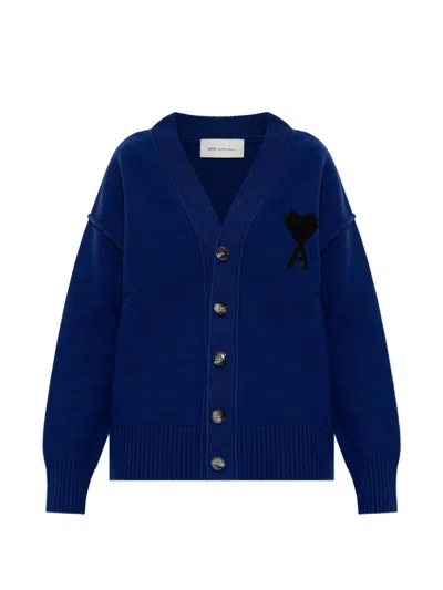Ami Alexandre Mattiussi Ami De Coeur Cardigan In Blue