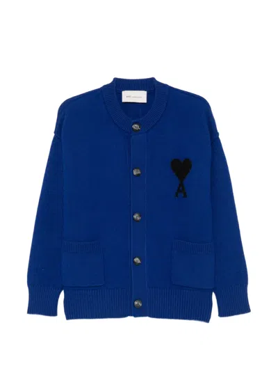 Ami Alexandre Mattiussi Ami De Coeur Cardigan In Blue