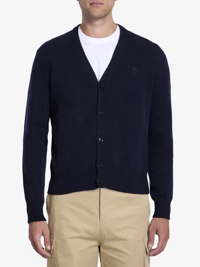 Ami Alexandre Mattiussi Ami De Coeur Cardigan In Blue