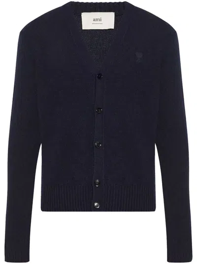 Ami Alexandre Mattiussi Ami De Coeur Cardigan In Blue