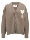 Ami Alexandre Mattiussi Ami Paris 'ami De Coeur' Cardigan In Gray