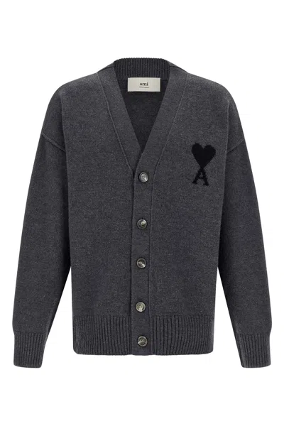 Ami Alexandre Mattiussi Ami Paris Ami Paris Cardigan In Gray