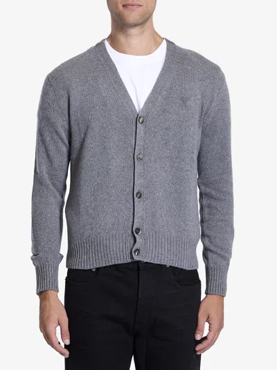 Ami Alexandre Mattiussi Ami De Coeur Cardigan In Grey