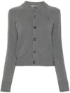 Ami Alexandre Mattiussi Ami Paris Ami Paris De Coeur Cashmere Cardigan In Grey