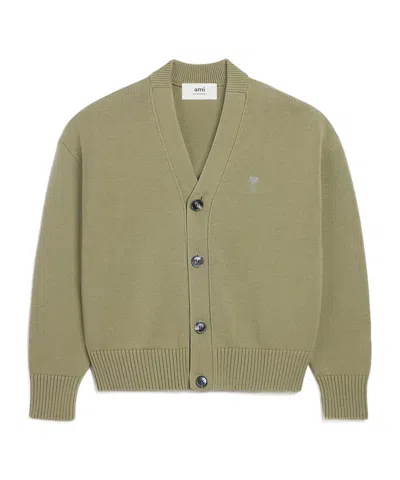 Ami Alexandre Mattiussi Ami De Coeur Cardigan In Green Aqua/303