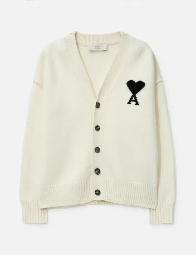 Ami Alexandre Mattiussi Ami De Coeur Cardigan In White