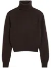Ami Alexandre Mattiussi Ami De Coeur Cashmere-blend Top In Brown