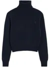 Ami Alexandre Mattiussi Ami De Caur Cashmere And Wool Sweater In Blue