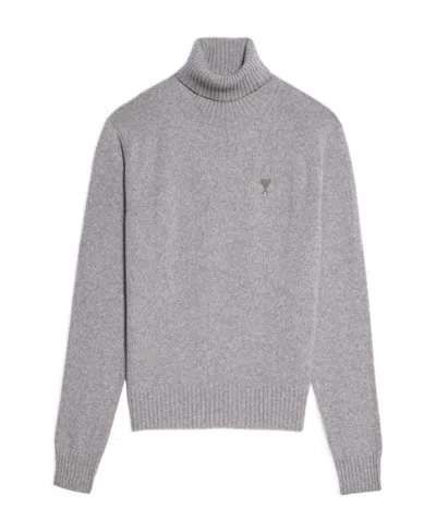 Ami Alexandre Mattiussi Ami De Coeur Cashmere Jumper In Gray