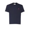 Ami Alexandre Mattiussi Ami Paris 'ami De Coeur' T-shirt In Bleu Nuit