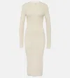 Ami Alexandre Mattiussi Ami De Coeur Cotton And Wool Midi Dress In White